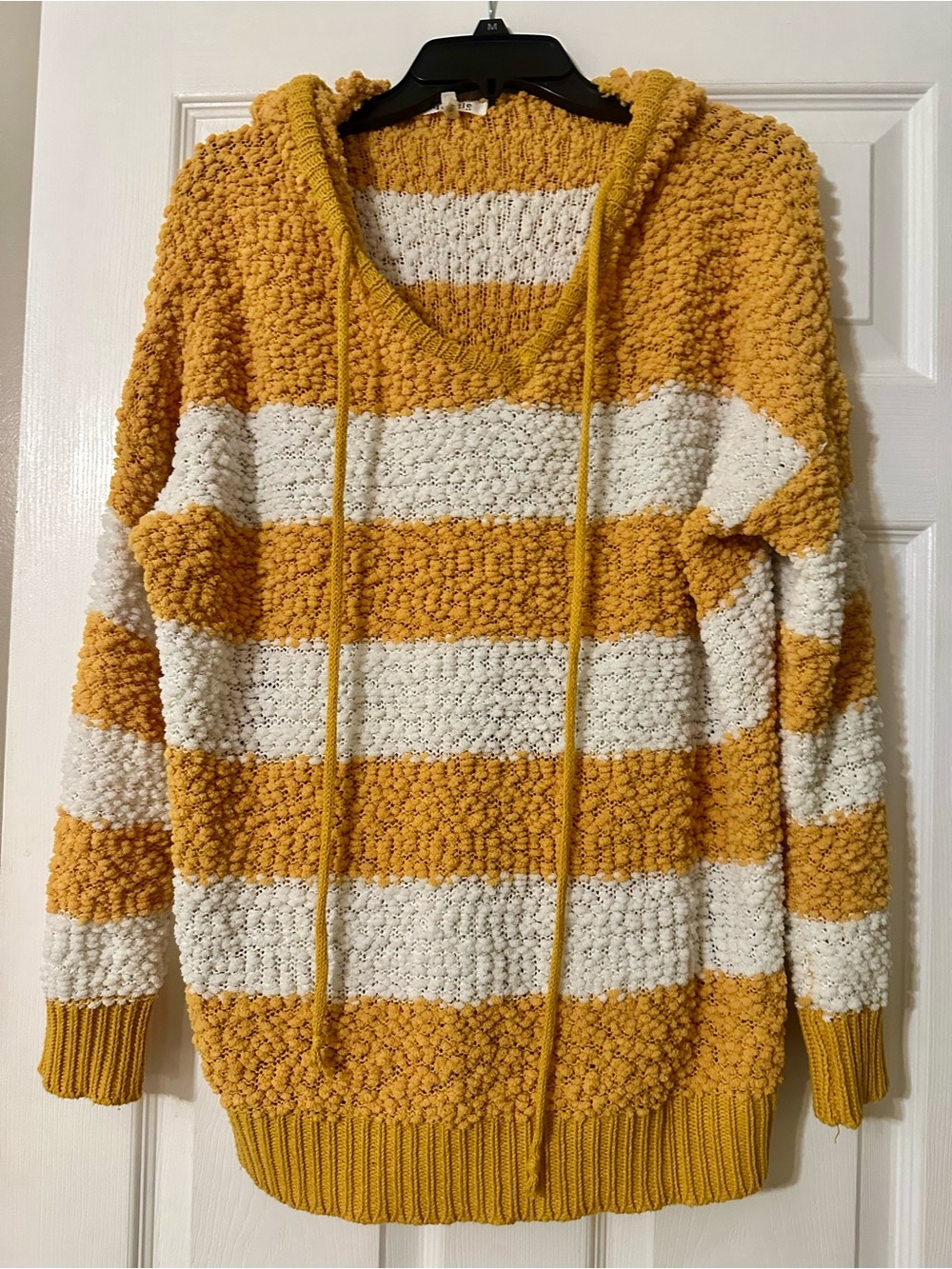 Miracle Autumn and Cream Striped Cowl Hoodie Sweater